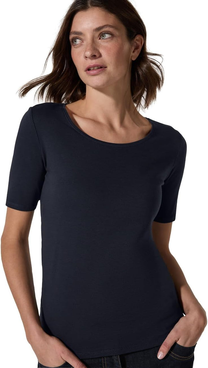 Cecil Damen Style Lena Basic T-Shirt Baumwolle S Universal Blue, S Universal Blue