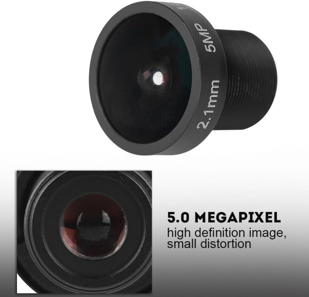 ASHATA 2,1-mm-Kameraobjektiv, 180-Grad-Weitwinkel-Ersatzobjektiv, HD-IR-CCTV-Objektiv für IP-Überwac