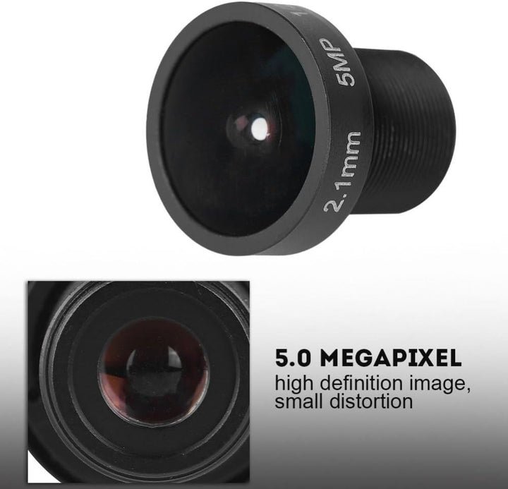 ASHATA 2,1-mm-Kameraobjektiv, 180-Grad-Weitwinkel-Ersatzobjektiv, HD-IR-CCTV-Objektiv für IP-Überwac