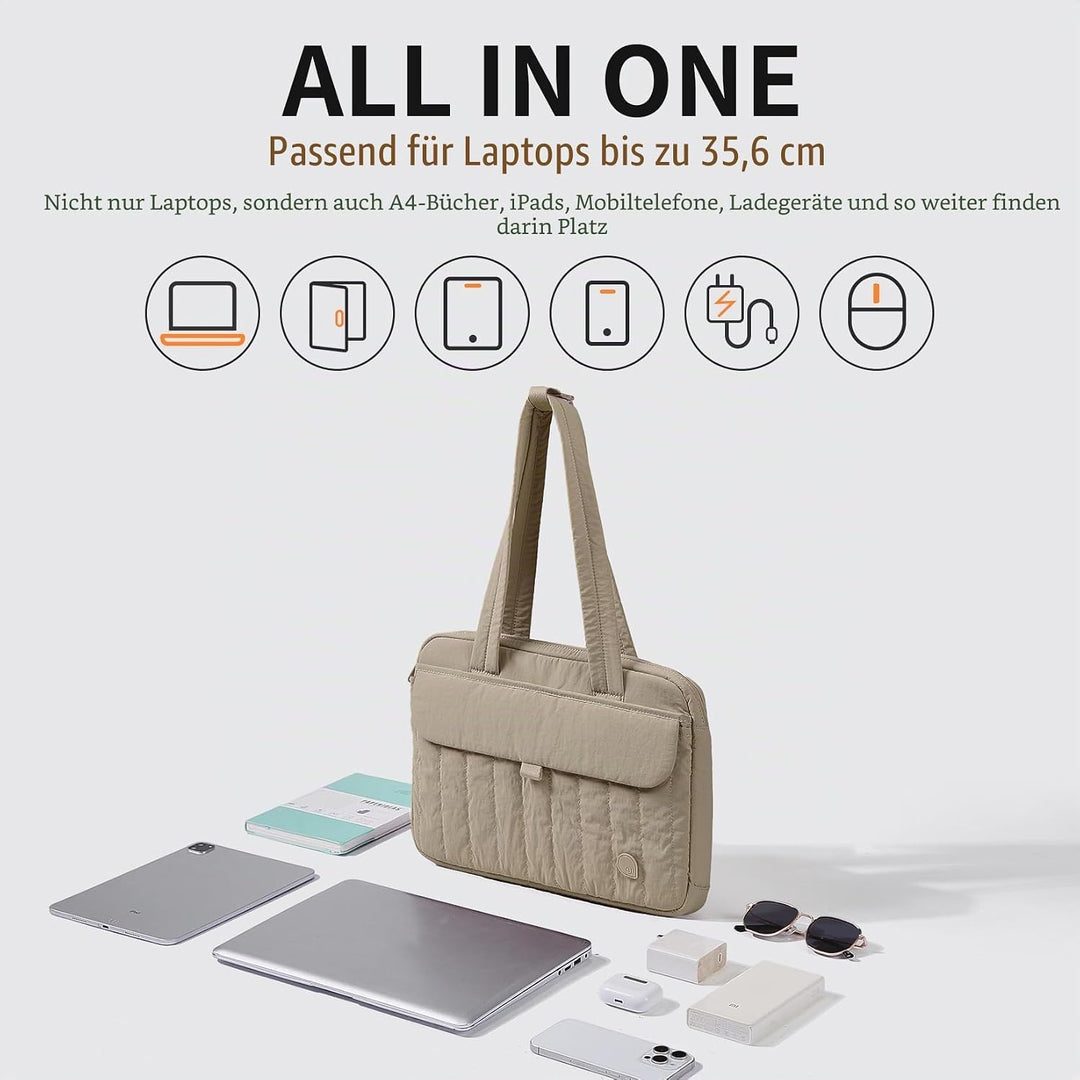 aji Laptoptasche Damen Herren 14-16 Zoll, Arbeitstasche für Büro, Leichte Handtasche Schule Lehrerta