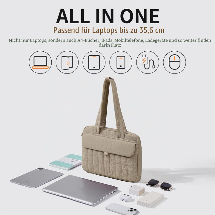 aji Laptoptasche Damen Herren 14-16 Zoll, Arbeitstasche für Büro, Leichte Handtasche Schule Lehrerta
