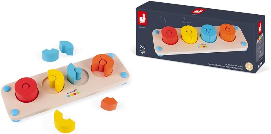 Janod - Essentiel - Das Bruchrechnen - Lernspiel aus Holz Babys und Kleinkinder - Zahlen und Mathema