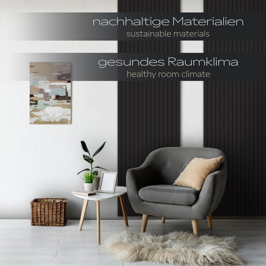 HEXIM Akustikpaneele 118x60cm Holz Comfort - flexible Holzpaneele Platten Lamellenwand MDF Wandpanee