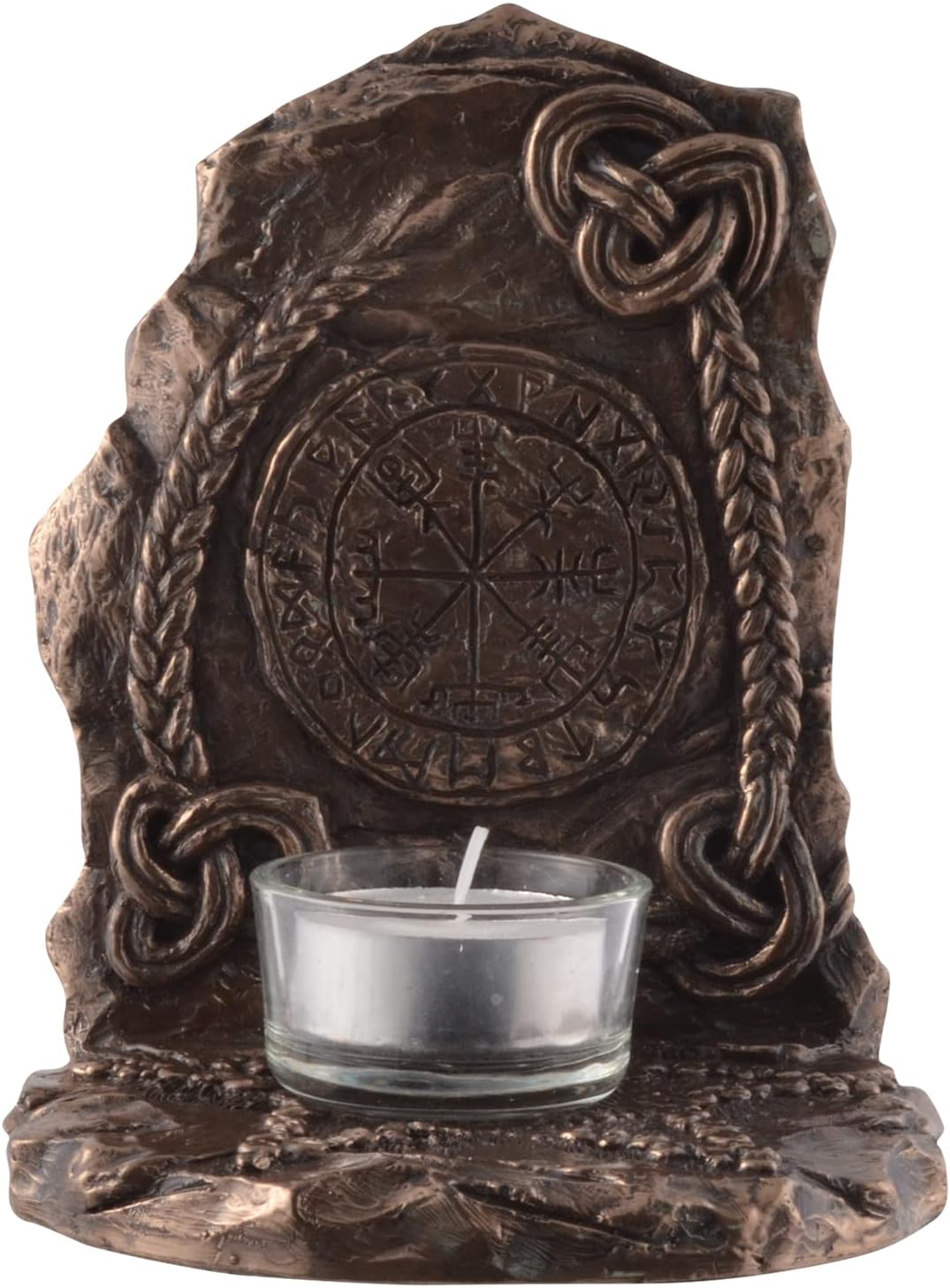 Wikinger Kompass Vegvisir als Teelicht - bronziert by Veronese