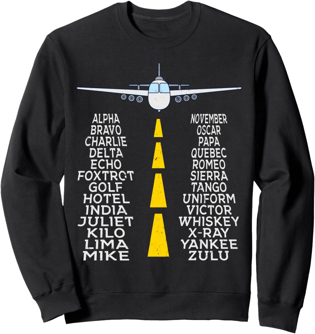 Pilot & Flugzeug phonetisches Alphabet Geschenk Flughafen Sweatshirt