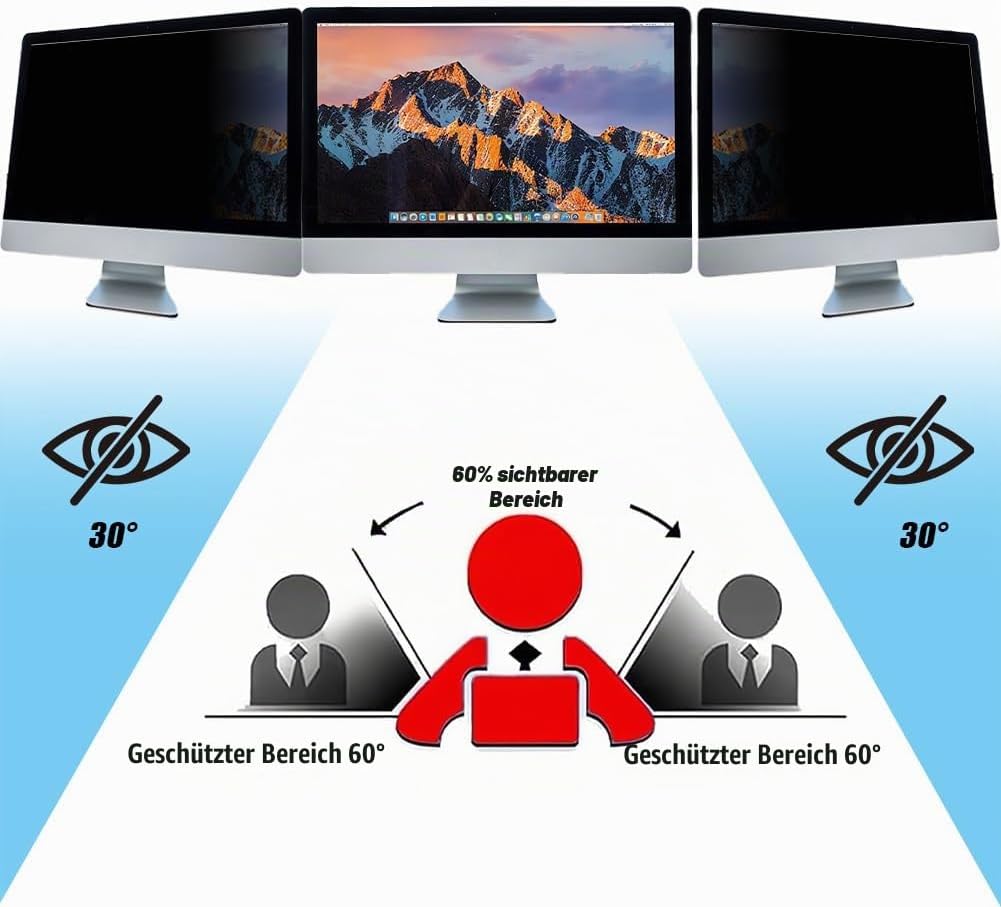 24 Zoll Bildschirm Blickschutzfilter, Verbesserter Displayschutzfolie Abnehmbare HD Datenschutzfolie