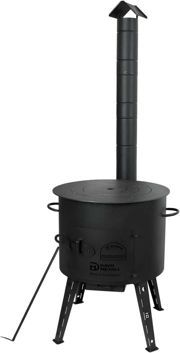 Ø44cm Uchag 2mm stahl Utschak mit Adapter-Ringe 16L Kazan rund Kasan Utschag Feldküche Feuerstelle C
