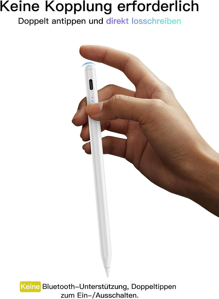 KEEPRO Stift für iPad 2018-2024, Schnellladefunktion, Palm-Ablehnung, Pencil für Apple iPad 10/9/8/7
