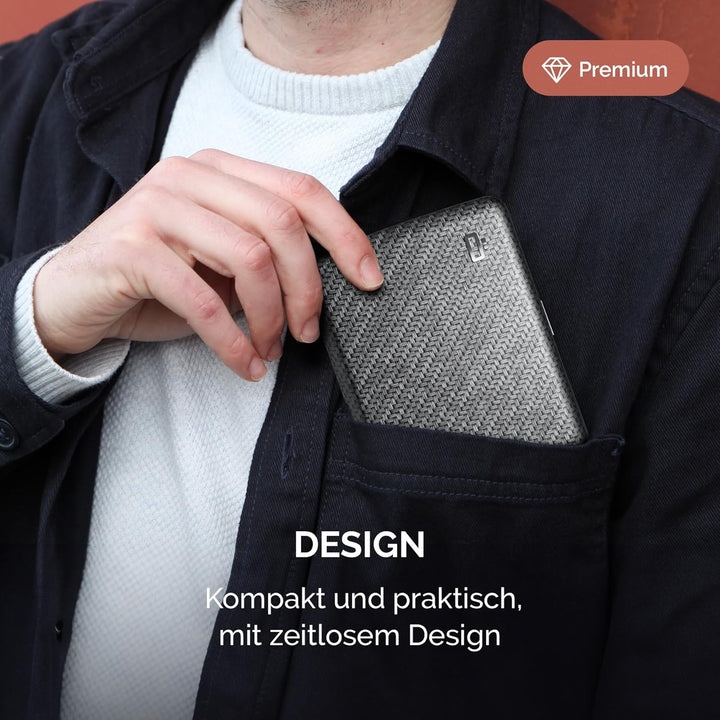 ÖGON -DESIGNS- V2 Smart Case Large - Aluminium Geldbörse - RFID Blockierung Kartenhalter - Kapazität