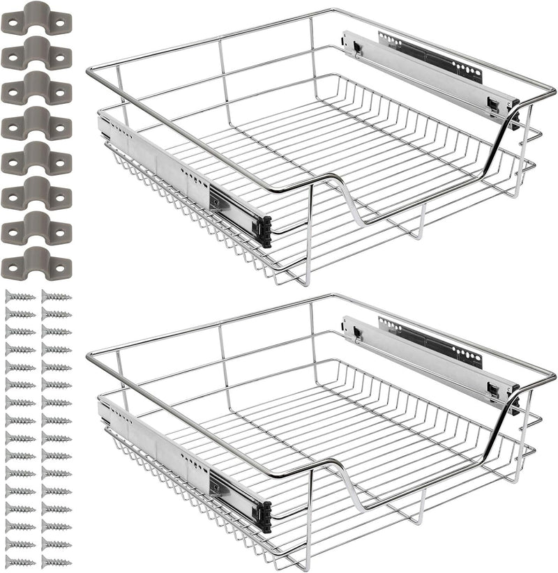 Ikodm Teleskopschublade 2X50cm Küchenschublade, Schrankauszug,Küchenschrank Auszug Nachrüsten,Küchen