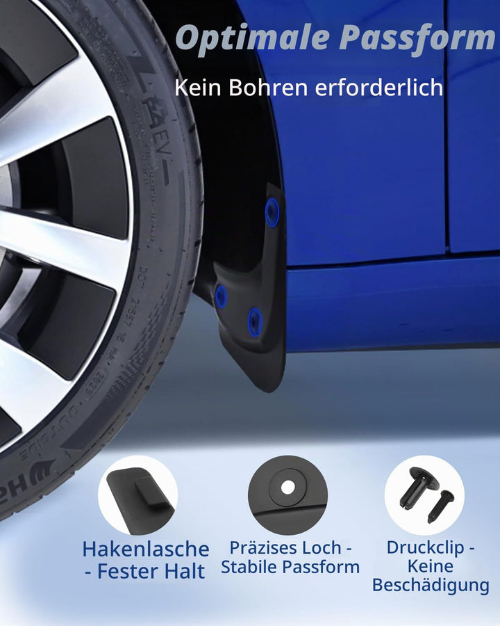 ASZSK Schmutzfänger für Tesla Model 3 2024, Model 3 Highland Spritzschutz Vorne und Hinten mit Befes