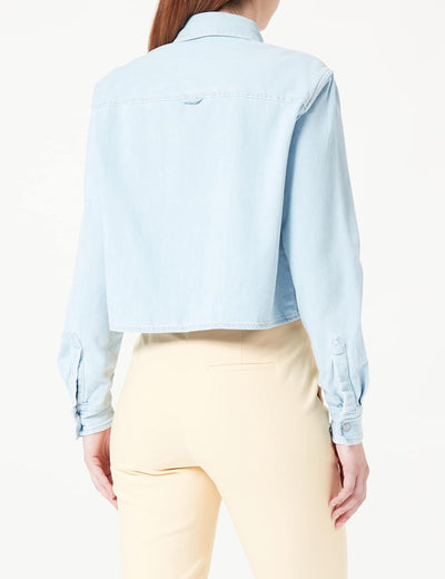 BOSS Damen C_birain Blouse, Open Blue460