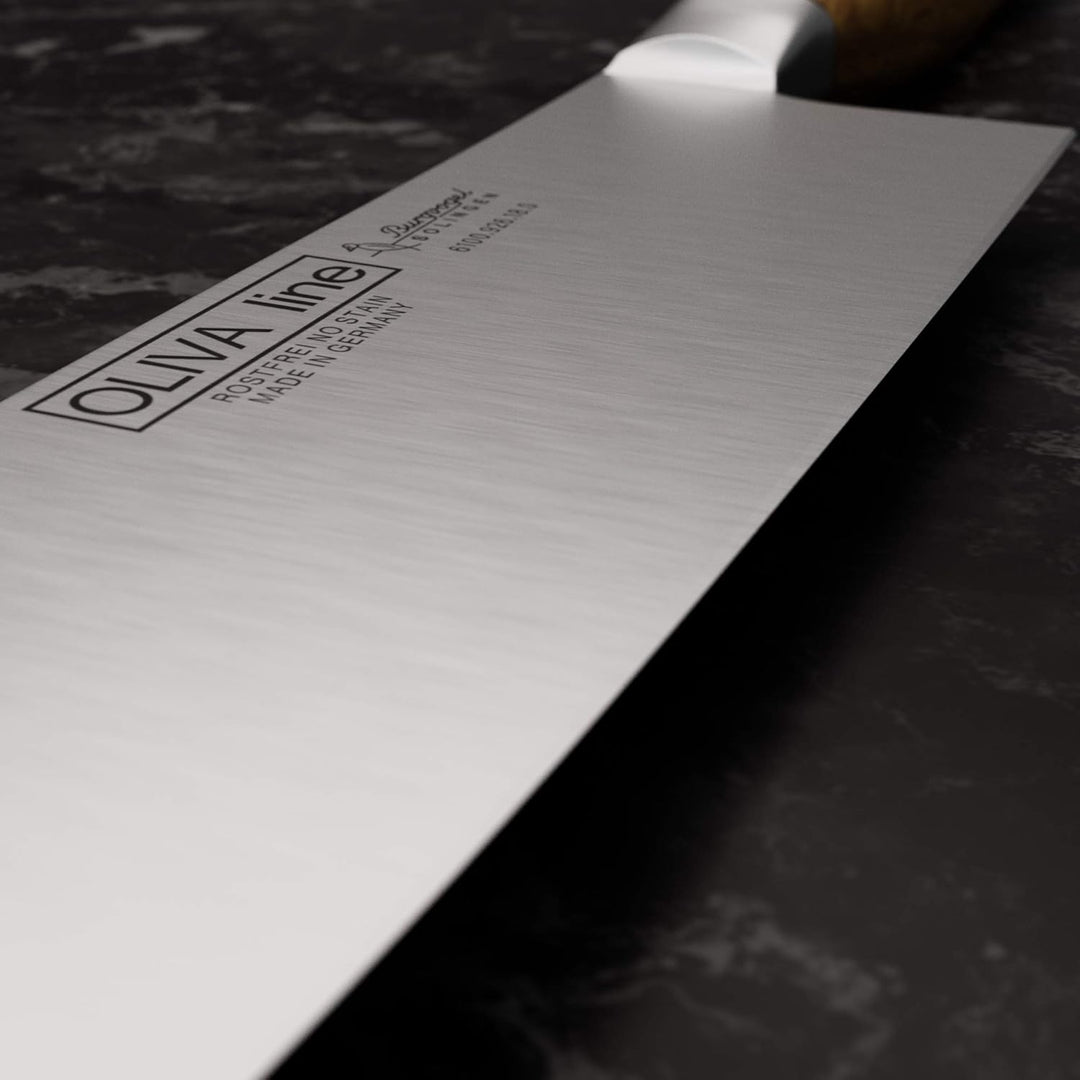 Burgvogel Solingen Santokumesser 18 cm geschmiedet Olivenholz, Oliva Line, rostfrei, deutsches Japan