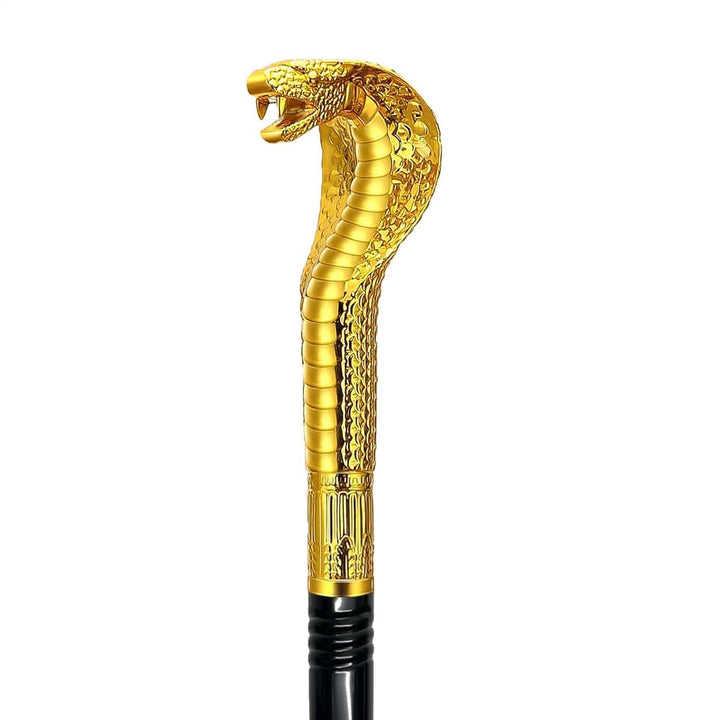 106,7 cm grosser Metall-Zuhälterstock mit Schlangen-Kunststoffgriff, ägyptischer Stab für Pharao und