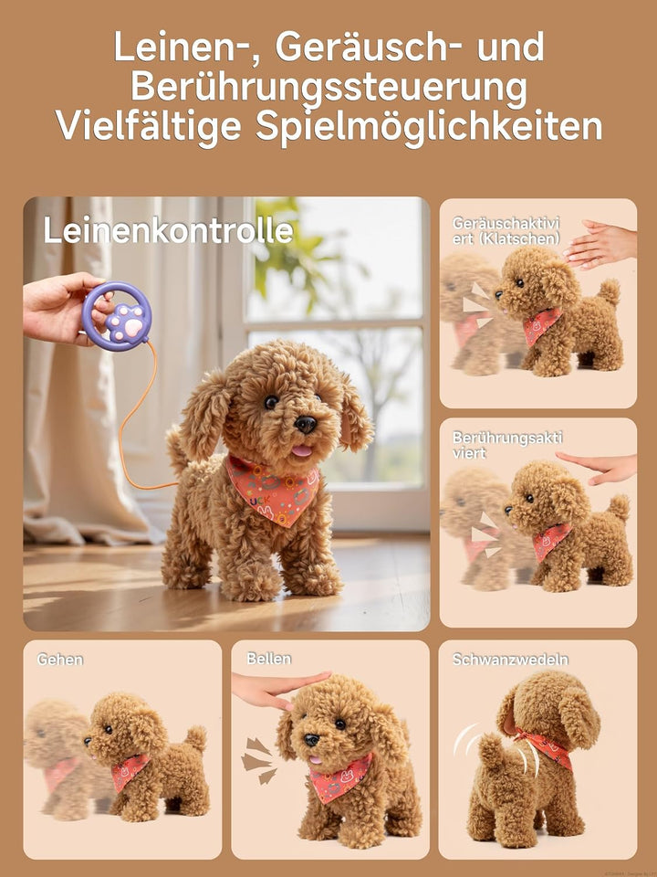 TUMAMA KIDS Interaktives Hund Spielzeug Kinder, Laufender Hund mit Fernbedienung Leine der Läuft und