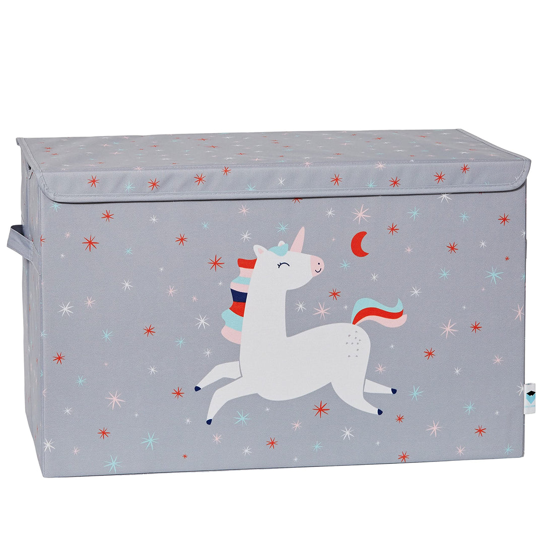 LOVE IT STORE IT Spielzeugtruhe mit Deckel - Aufbewahrungsbox gross aus Stoff - Verstärkt mit Holz -