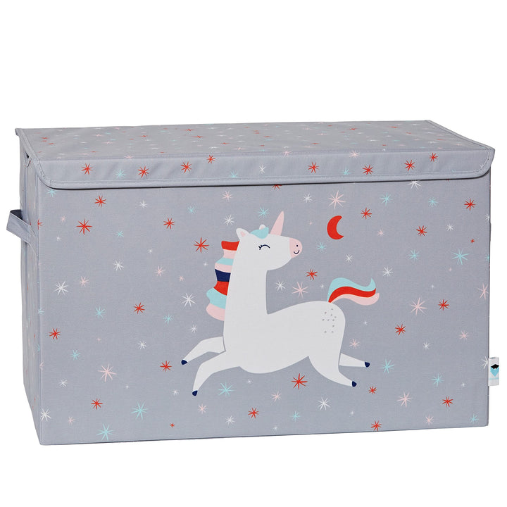 LOVE IT STORE IT Spielzeugtruhe mit Deckel - Aufbewahrungsbox gross aus Stoff - Verstärkt mit Holz -