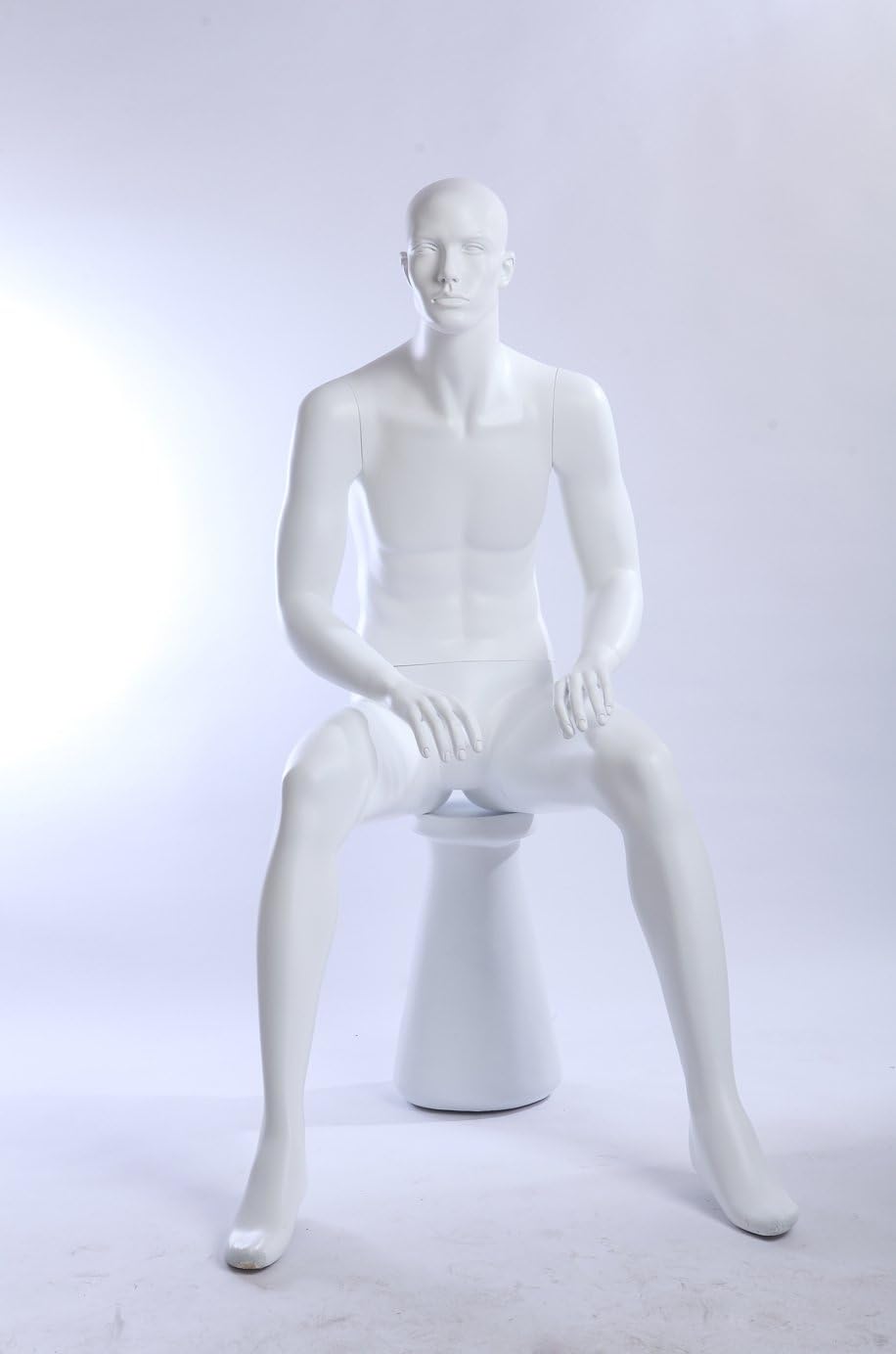 Euroton NEU QT10-6 weiss abstrakte sitzende Schaufensterpuppe Mannequin Figur männlich matt