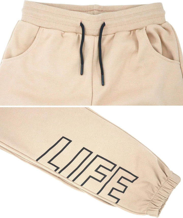 NATUST Kinder Trainingsanzug Jungen Mädchen Sportanzug Einfarbig Sweat Jogginganzug 130 Khaki, 130 K