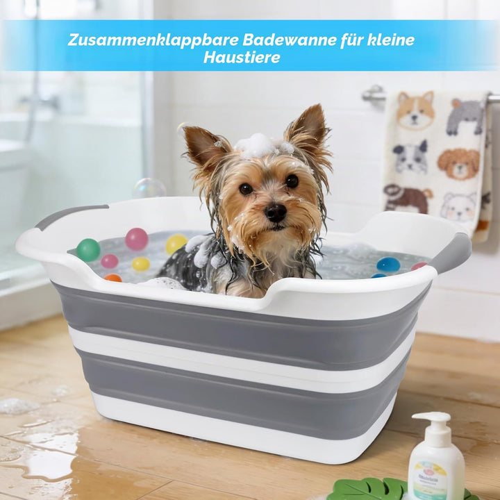 Multifunktionale zusammenklappbare Haustier Badewanne mit Abflussloch, Tragbare Indoor Outdoor Faltb