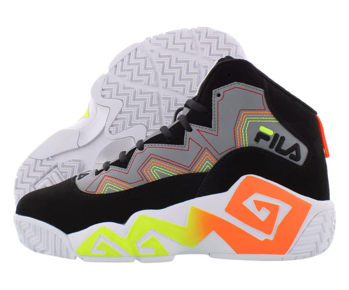 FILA Herren Leichte Basketball Mittelhohem Schaft Sneaker 43 EU Monument Schwarz Shocking Orange, 43