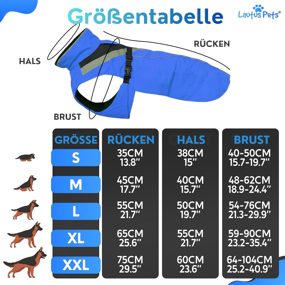 Wasserdichter Hunderegenmantel, reflektierenden Sicherheitsstreifen & Leinenöffnung – Leichte, Jacke