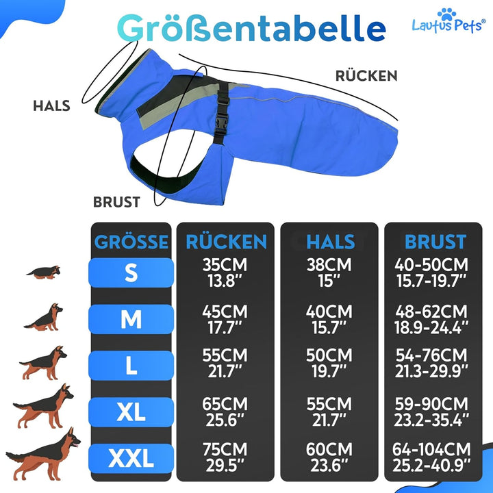 Wasserdichter Hunderegenmantel, reflektierenden Sicherheitsstreifen & Leinenöffnung – Leichte, Jacke