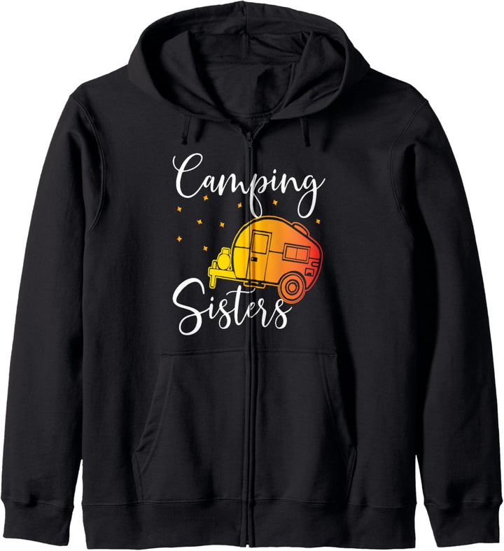 Camping Sisters Freundinnen Reisepartner Reise Wohnwagen Kapuzenjacke