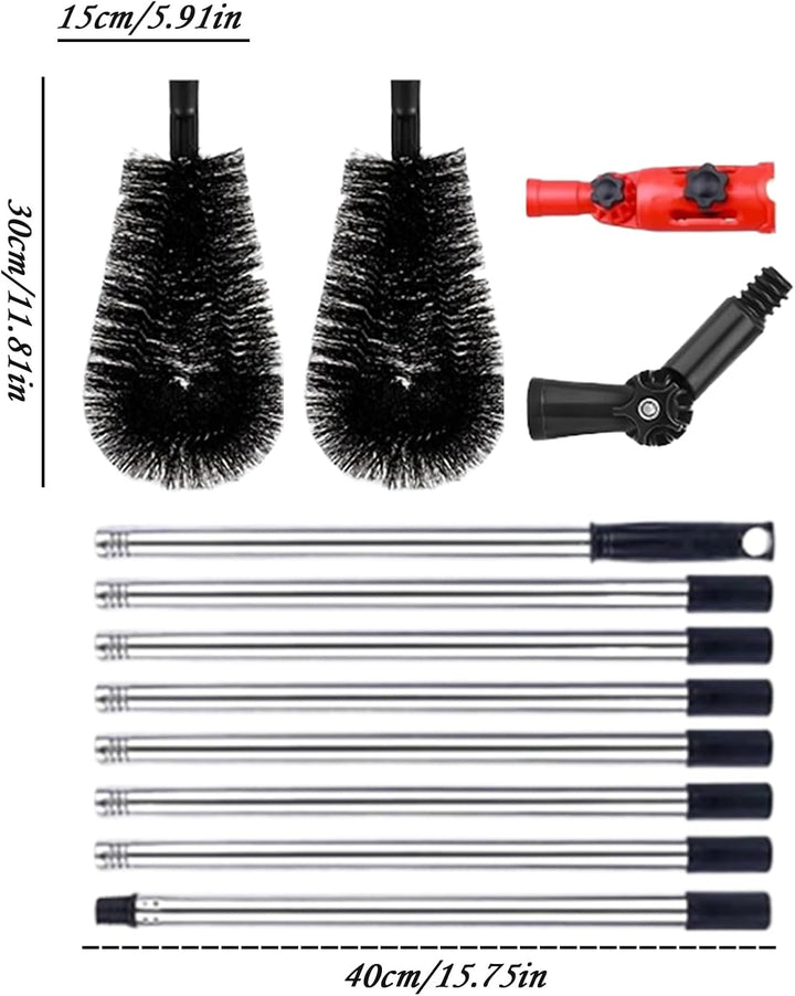 Dachrinnenbürste, Reinigungsbürste für Dachrinnen mit Teleskopstange, 3,2 m langer Griff, für Aussen