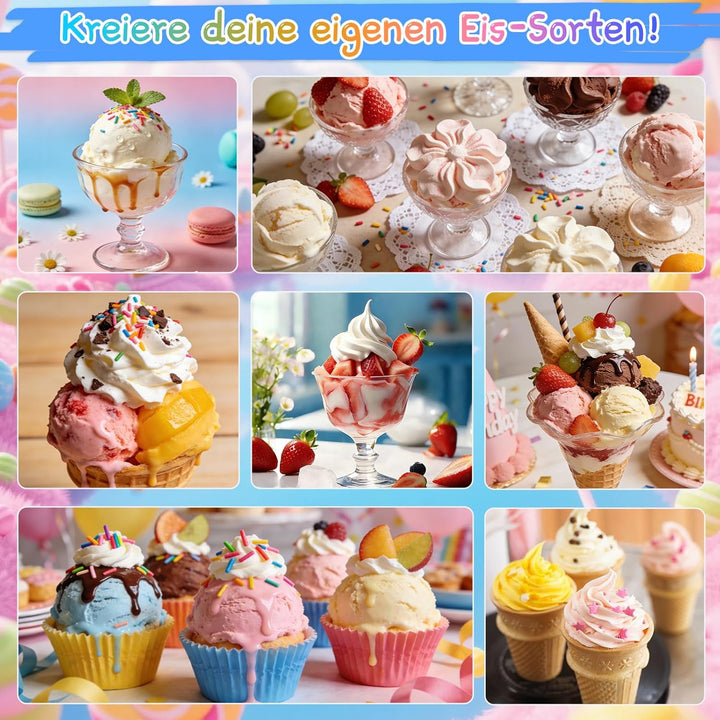 4er Creami Becher 480 ml für Ninja CREAMi Swirl NC700/NC701EU Serie | 4 Ersatzbecher mit Deckeln, 7