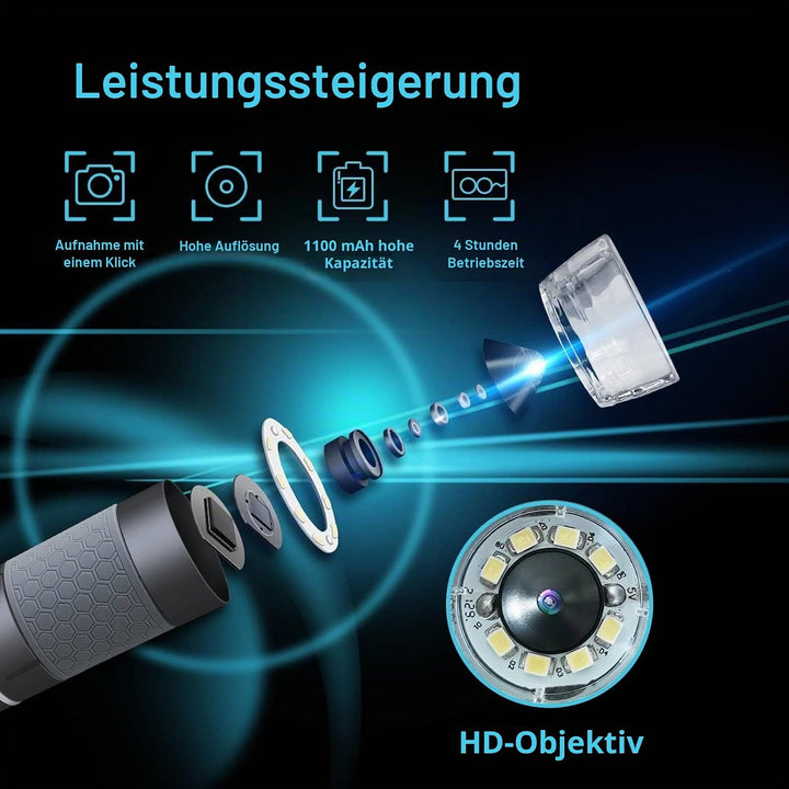 Ninyoon 4K WiFi Mikroskop für iPhone Android, 50 bis 1000X USB Digital Mikroskop Wireless Super HD E