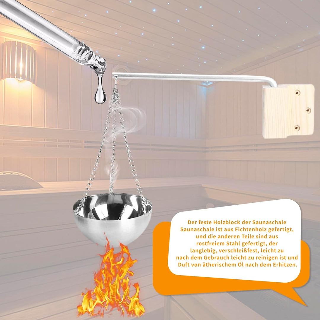 Gugxiom Saunaschale, Schale für ätherische Öle, Saunaschale aus Edelstahl, Saunazubehör, Aromatherap