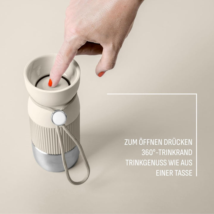 EMSA beYou Cup Mug, Isolier-Trinkbecher, aromatischer Trinkgenuss Hellgrau, Hellgrau