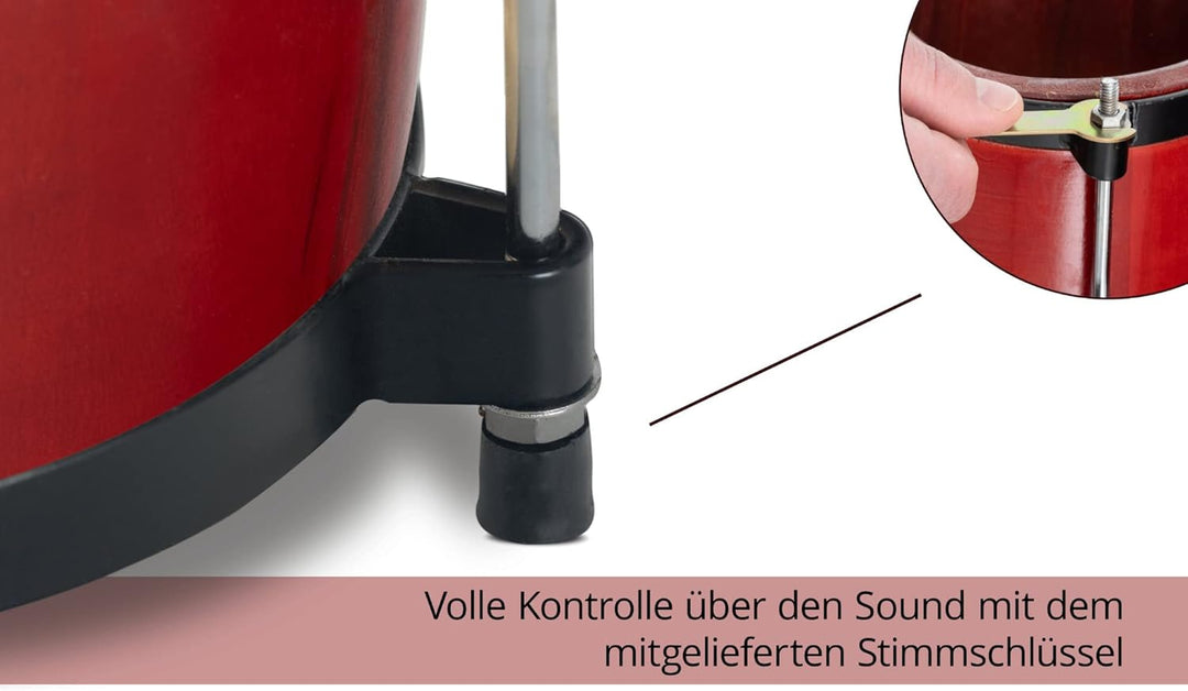 XDrum Bongos Club - 6" Macho und 7" Hembra - Naturfelle - professionelles Stimmsystem - Schwarz sati