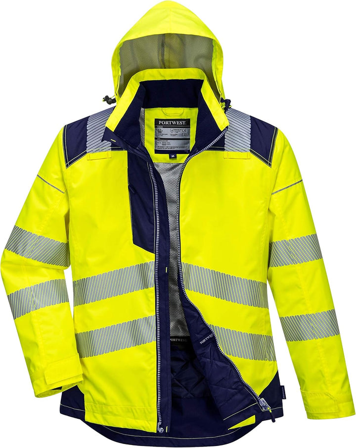 Portwest PW3 T400YNRXXXL Warnschutz-Winterjacke, hochsichtbar, Gelb/Dunkelmarineblau, Grösse XXXL 3X