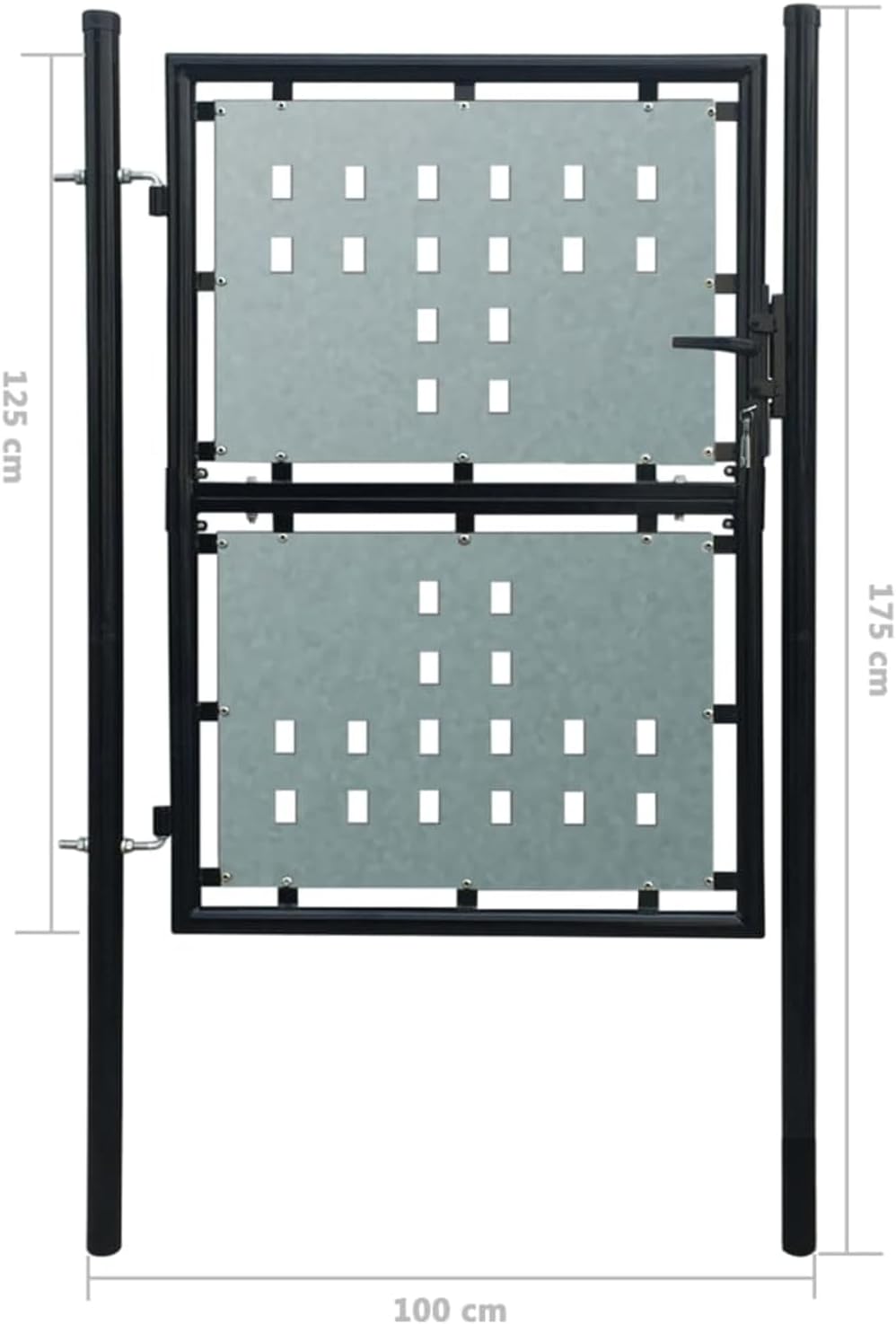 Tidyard Stahl Zauntor Gartentor Einzeltor Gartentür Robust Garten Hof Terrasse Einfahrtstor + Schlos