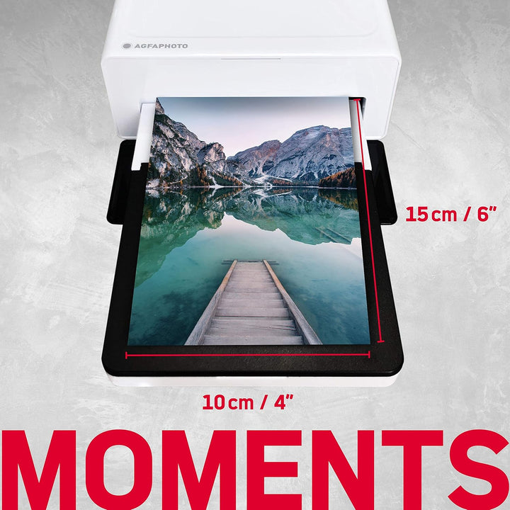Agfaphoto Fotodrucker 10x15 cm Realipix Moments | Bluetooth Fotodrucker für Smartphone Apple Android