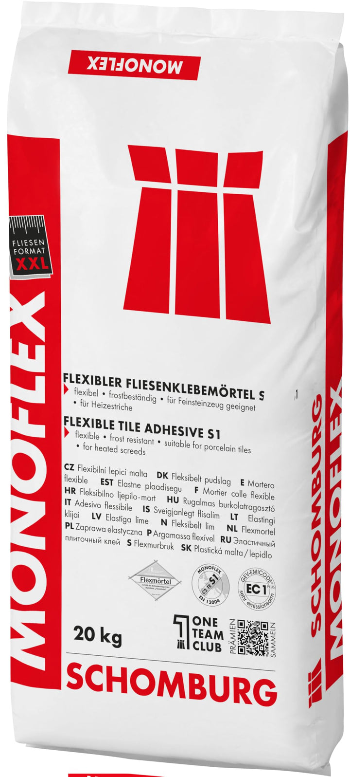 Monoflex - mineralischer & flexibler Fliesenkleber, hohe Ergiebigkeit, geeignet für beheizte & unbeh