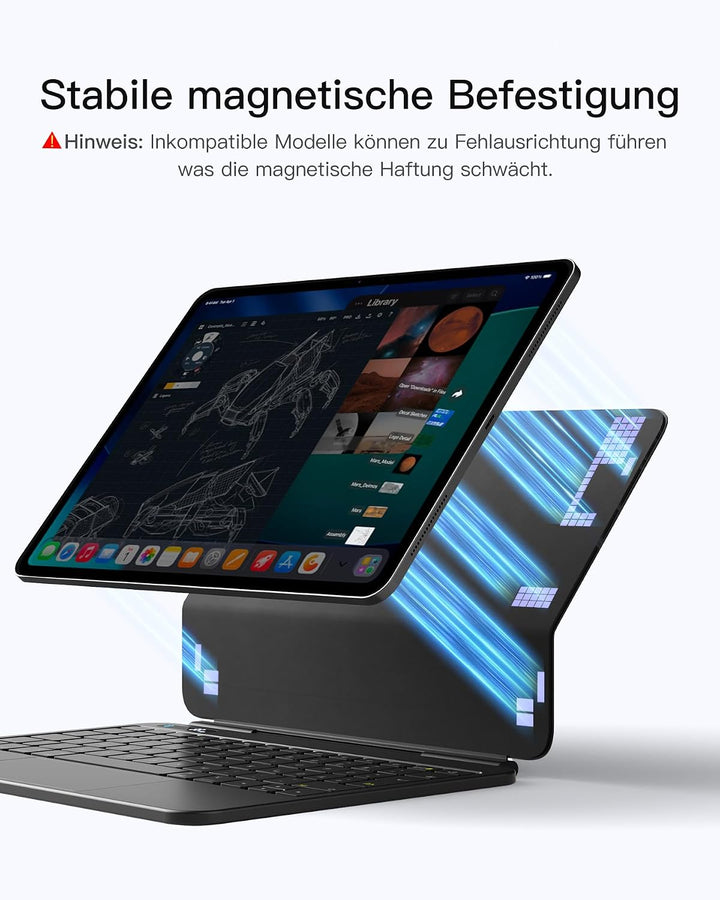 Inateck NeoMagic Magnetische Tastatur Hülle für Air 11" M4/M3/M2 (2026/2025/2024),Air 5/4,Pro 11 4/3