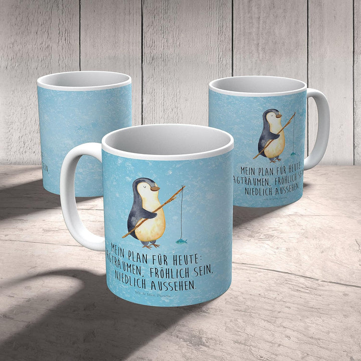 Mr. & Mrs. Panda Pott Pinguin Angler - Geschenk, Pinguine, Henkelbecher, Motiviert, Geschenkidee, Ki
