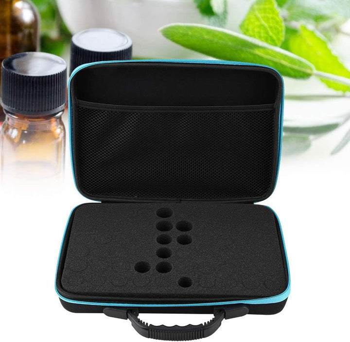 60 Löcher Ätherische Öle Aufbewahrungsbox,Eva Ätherische Öle Tragekoffer Tasche mit Griff Hält 5ml 1