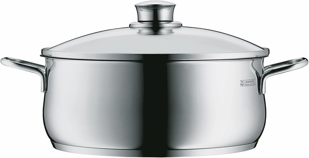 WMF Diadem Plus Kochtopf gross 24cm, Glasdeckel, Bratentopf Induktion 4,5l, Cromargan Edelstahl poli