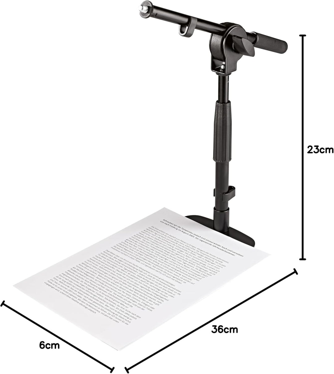 K&M 25995 Tisch- /Bodenstativ Schwarz – 28,5 - 40 cm hohes Multifunktions-Stativ für Tisch und Verst