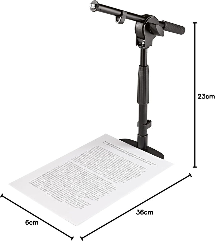 K&M 25995 Tisch- /Bodenstativ Schwarz – 28,5 - 40 cm hohes Multifunktions-Stativ für Tisch und Verst