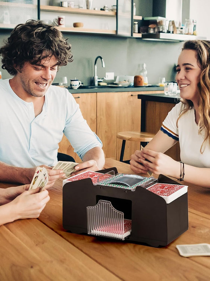 Automatischer Kartenmischer mit Gummischalldämpfer, Elektrische Poker Mischmaschine für Skyjo, Skip-