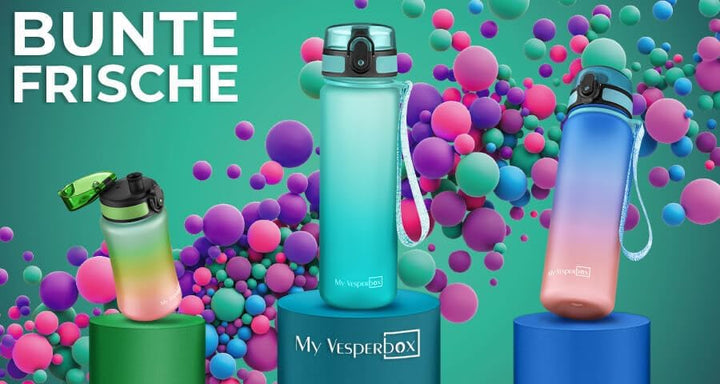 My Vesperbox® Trinkflasche Kinder [750ML] - Wasserflasche Kohlensäure Geeignet & Auslaufsicher - Wat