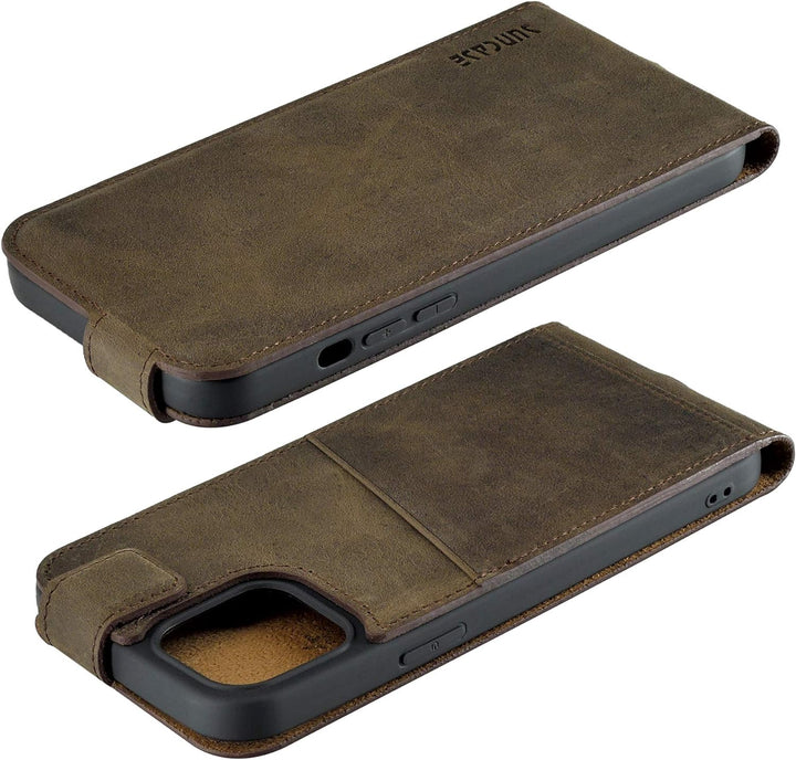 Suncase Original Flip-Style (Ultra-Slim) kompatibel mit iPhone 12 Pro Max (6.7") Hülle Ledertasche T