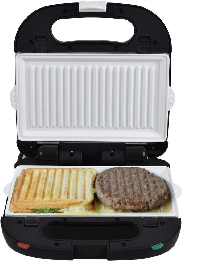 Syntrox Germany Kombigerät mit Wechselplatten SM-1500W Perom, Antihaftbeschichtet, Edelstahl, Schwar