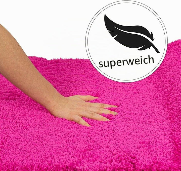 PANA Flauschiger Duschvorleger mit Eckausschnitt • Badematte in versch. Farben und Grössen • Badtepp