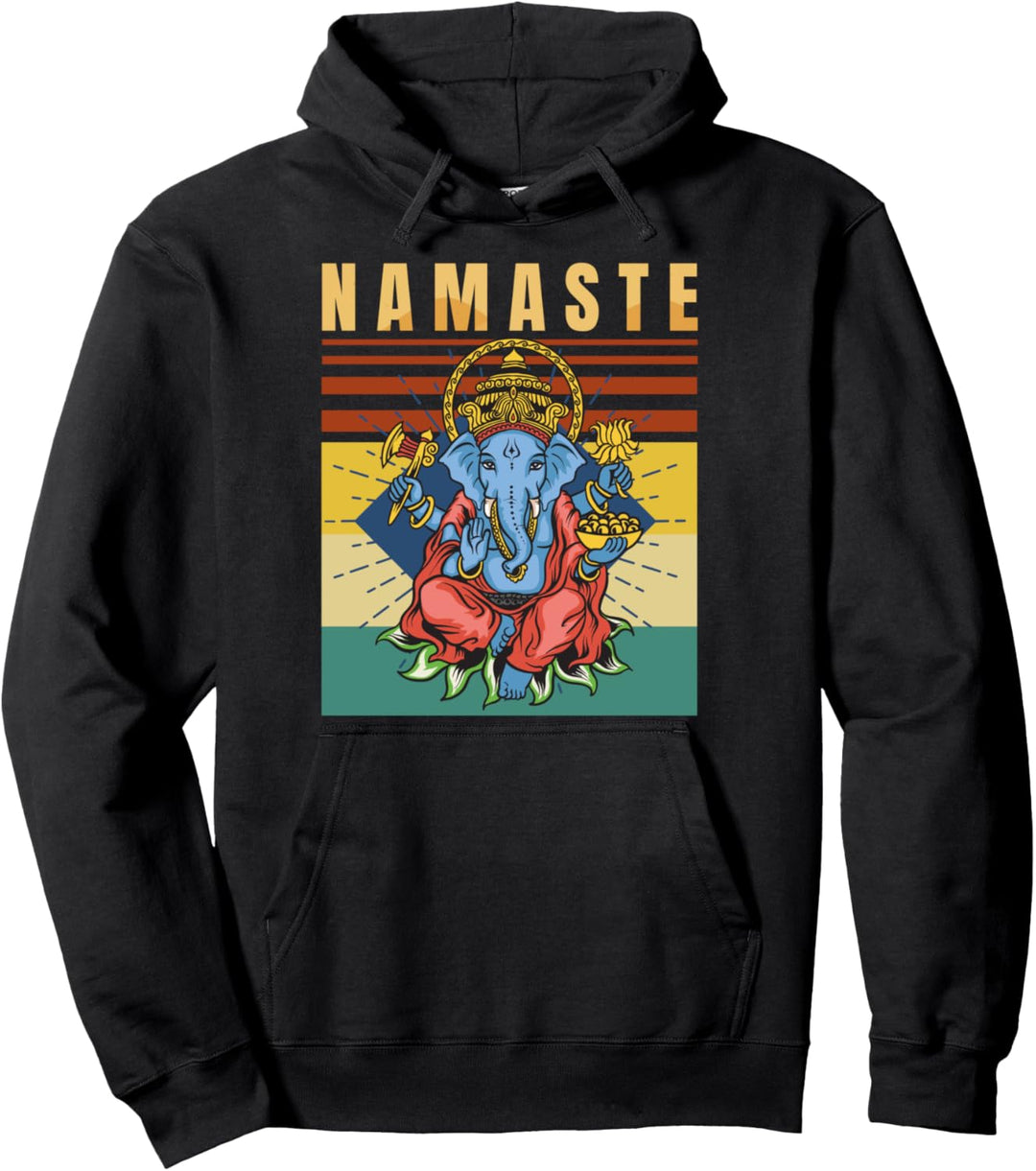 Yoga - Ganesha - Spiritual Meditation - Namaste - Retro - Pullover Hoodie